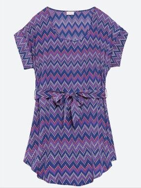 Pixley Large Purple Floral & Dot Mixed-Print Tunic